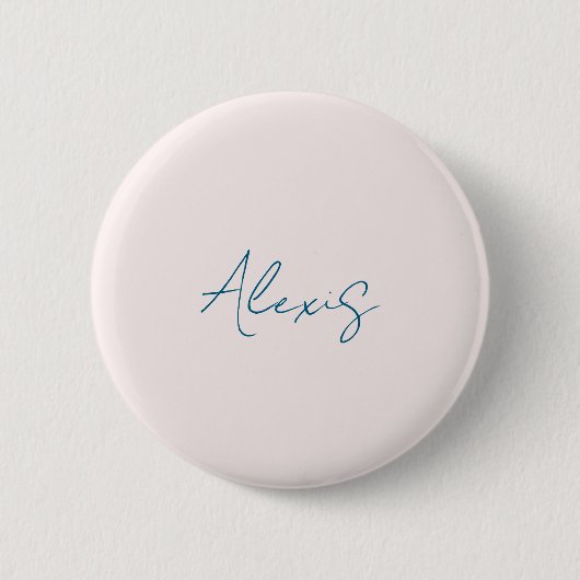 Badge Rond 5 Cm Calligraphie de nom Script Plain Simple Couleur Pa (Devant)