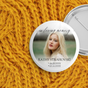 Badge Rond 5 Cm Calligraphie Délicate En Mémoire Amoureuse Photo