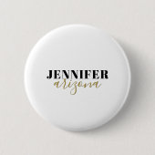 Badge Rond 5 Cm Calligraphie Elegant Plain Ajouter son propre nom (Devant)