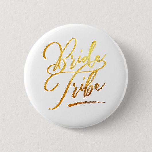 Badge Rond 5 Cm Calligraphie Gold Brides tribu élégante (Devant)