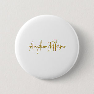 Badge Rond 5 Cm Calligraphie professionnelle Elegant or couleur