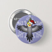 Badge Rond 5 Cm Calopsitte de Noël (Devant & derrière)