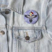 Badge Rond 5 Cm Calopsitte de Noël (En situation)