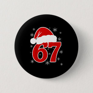 Badge Rond 5 Cm Calot de Noël de Santa Six Seven 6 7 67 Mème Gen A