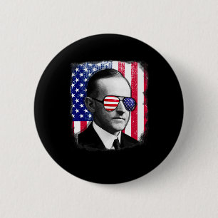 Badge Rond 5 Cm Calvin Coolidge Drapeau américain 4 juillet