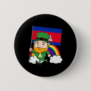 Badge Rond 5 Cm Cambodge Fier Drapeau cambodgien Saint-Patricks Da
