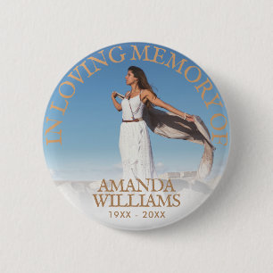 Badge Rond 5 Cm Camel Beige   Funérailles en mémoire d'amour