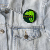 Badge Rond 5 Cm Caméléon mignon vert (En situation)