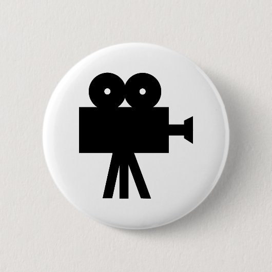 Badge Rond 5 Cm Caméra cinématographique Hollywood (Devant)
