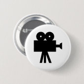 Badge Rond 5 Cm Caméra cinématographique Hollywood (Devant & derrière)