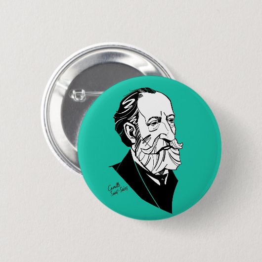 Badge Rond 5 Cm Camille Saint-Saëns (Devant & derrière)
