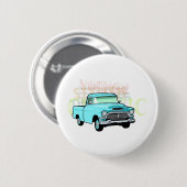 Badge Rond 5 Cm Camion classique dans la collecte bleue et très (Devant & derrière)