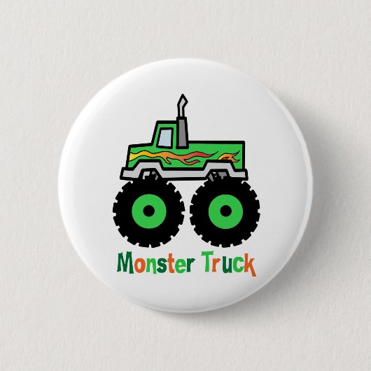 Badge Rond 5 Cm Camion de monstre vert (Devant)