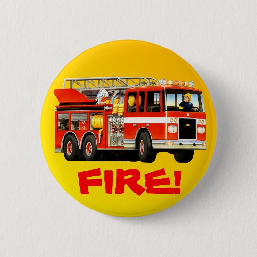 Badge Rond 5 Cm Camion de pompiers (Devant)