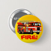 Badge Rond 5 Cm Camion de pompiers (Devant & derrière)