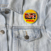 Badge Rond 5 Cm Camion de pompiers (En situation)