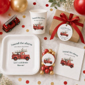 Badge Rond 5 Cm Camion de pompiers Anniversaire Fête du camion de 