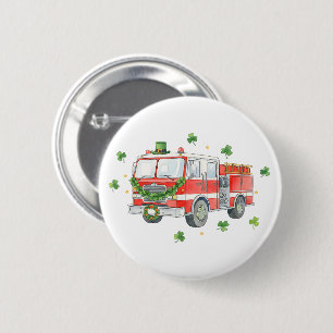 Badge Rond 5 Cm Camion de pompiers moderne de la Saint-Patrick