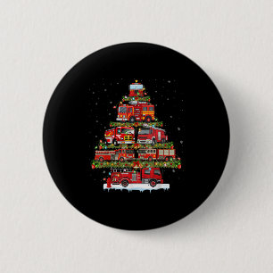 Badge Rond 5 Cm Camion d'incendie Xmas lumières Pompier Camion d'i