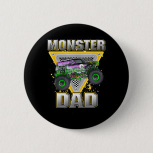Badge Rond 5 Cm Camion Papa Fête des pères Monster Camion Sont Ma 