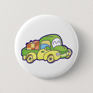 Badge Rond 5 Cm Camion pick-up vert
