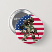 Badge Rond 5 Cm Camo Bigfoot Sasquatch (Devant & derrière)