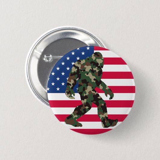 Badge Rond 5 Cm Camo Bigfoot Sasquatch (Devant & derrière)
