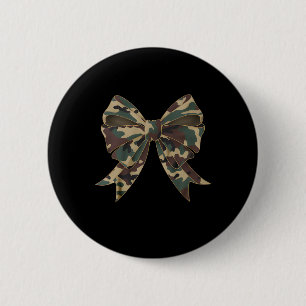 Badge Rond 5 Cm Camo Coquette Bow Chasse au canard Filles Enfants