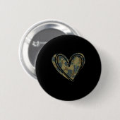Badge Rond 5 Cm Camo Print Heart Valentines Day  (Devant & derrière)