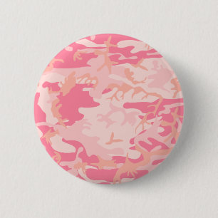 Badge Rond 5 Cm Camo rose - Camo fillette