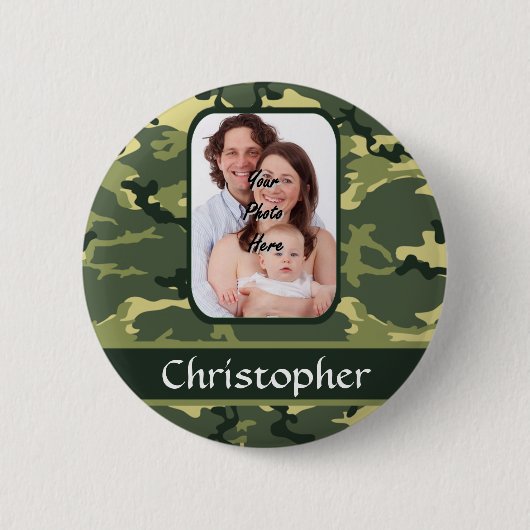 Badge Rond 5 Cm Camouflage de bois vert (Devant)