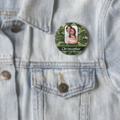 Badge Rond 5 Cm Camouflage de bois vert (En situation)