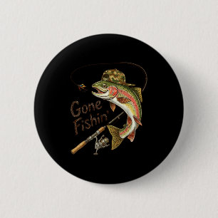 Badge Rond 5 Cm Camouflage de pêche Parti Pêche Truite Poisson Pêc