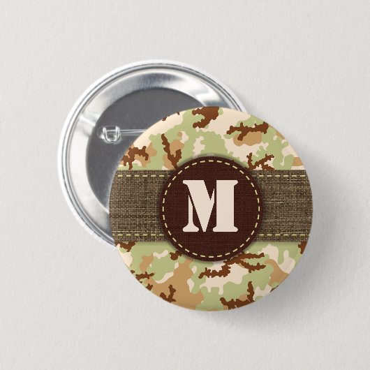 Badge Rond 5 Cm Camouflage du désert (Devant & derrière)