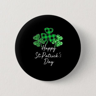 Badge Rond 5 Cm Camouflage du Shamrock Léopard Joyeux St Patrick