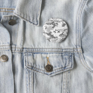 Badge Rond 5 Cm Camouflage gris neige d'hiver, Militaire, Armée