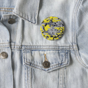 Badge Rond 5 Cm Camouflage jaune et gris, Militaire, Armée