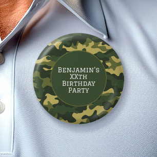 Badge Rond 5 Cm Camouflage militaire Anniversaire de fête Thème Pe
