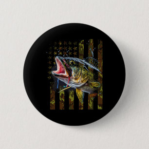 Badge Rond 5 Cm Camouflage Usa Drapeau Grosse Bouche B Pêche