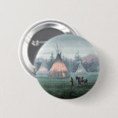 Badge Rond 5 Cm CAMP BRUMEUX de TIPI par SHARON SHARPE (Devant & derrière)
