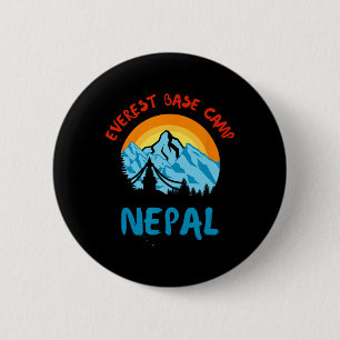 Badge Rond 5 Cm Camp Byse Everest Népal Escalade Randonnée Montagn