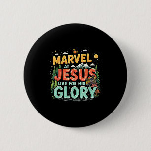 Badge Rond 5 Cm Camp chrétien True North Vbs 2025 Sa Gloire Junct
