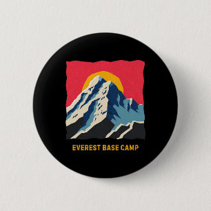 Badge Rond 5 Cm Camp de base de l'Everest Himalaya Randonnée en mo