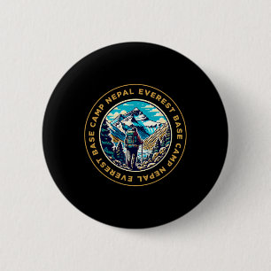 Badge Rond 5 Cm Camp de base Everest Népal Montagne Vue Everest Ra