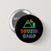 Badge Rond 5 Cm CAMP DE COUSIN Forêt de montagne meilleur camping  (Devant & derrière)