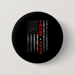 Badge Rond 5 Cm Camp d'élection de Trump 2024, drapeau américain v