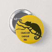 Badge Rond 5 Cm Campagne 2014 de caméléon (Devant & derrière)