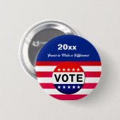 Badge Rond 5 Cm Campagne de pouvoir électoral (Devant & derrière)