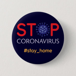 Badge Rond 5 Cm Campagne de prévention du coronavirus stopper la m