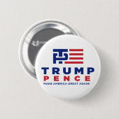 Badge Rond 5 Cm Campagne électorale de Donald Trump Pence 2016 (Devant & derrière)